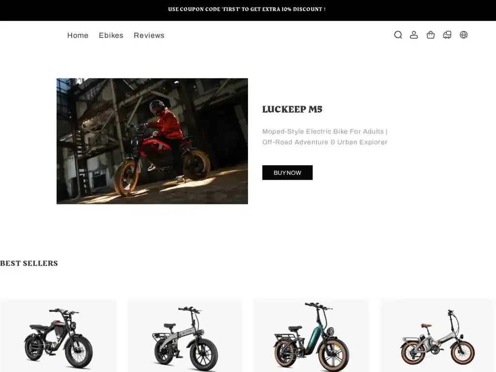 Screenshot of Luckebikes.shop taken on Tuesday the 17th of June 2025