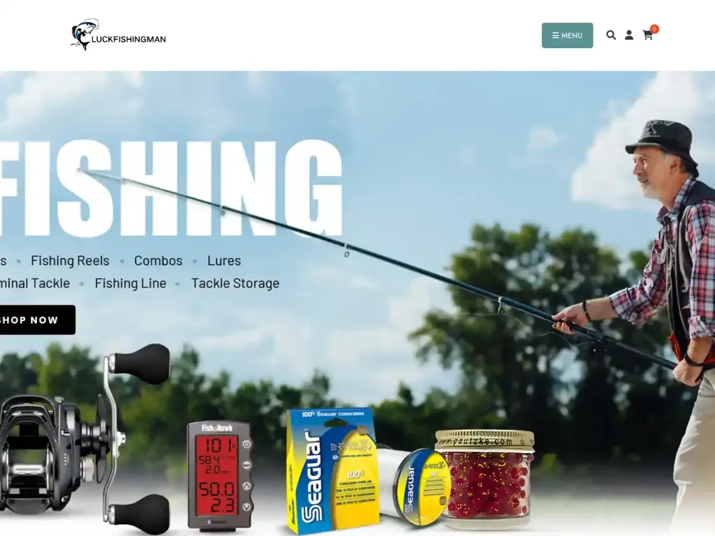 Screenshot of Luckfishingman.com taken on Monday the 10th of June 2024