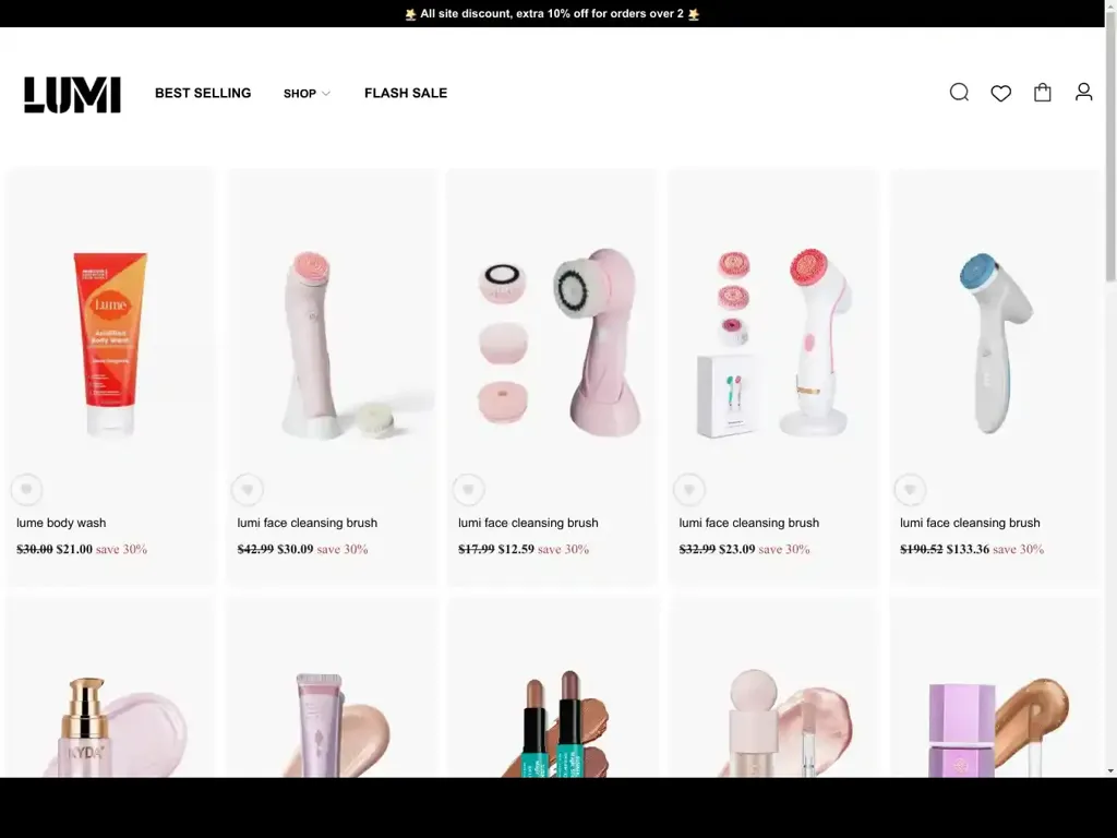 Screenshot of Lumibeautyessentials.shop taken on Tuesday the 8th of October 2024