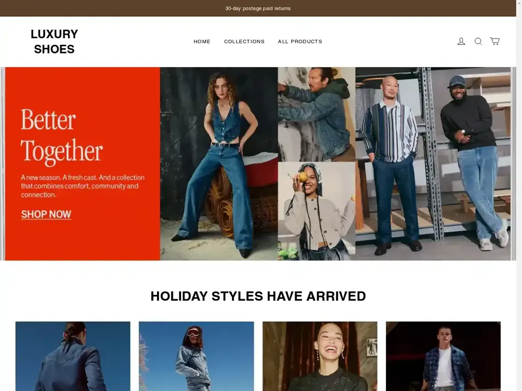 Screenshot of Luxury-shoes.shop taken on Monday the 30th of December 2024