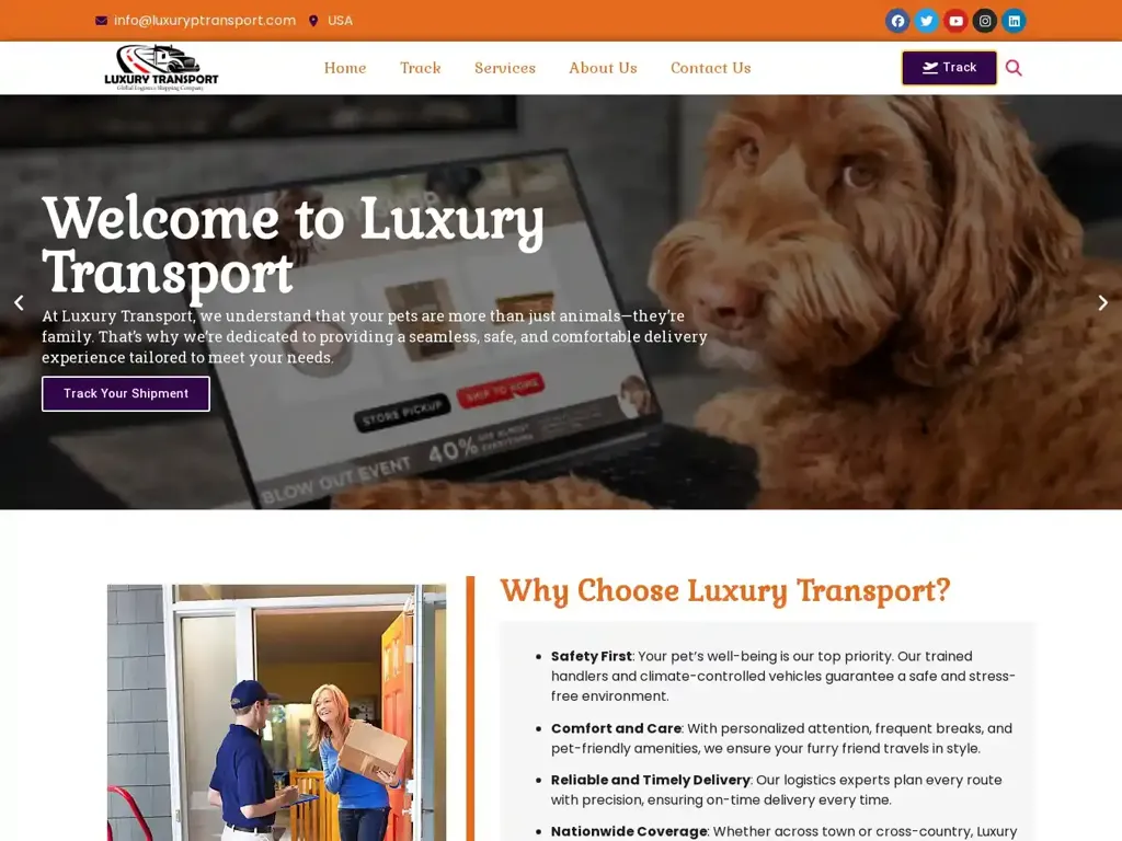 Screenshot of Luxuryptransport.com taken on Saturday the 30th of November 2024