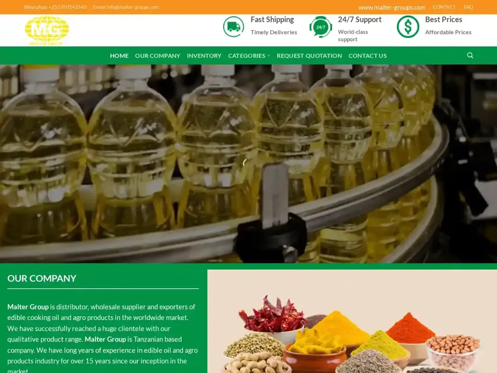 Screenshot of Malter-groups.com taken on Tuesday the 22nd of July 2025