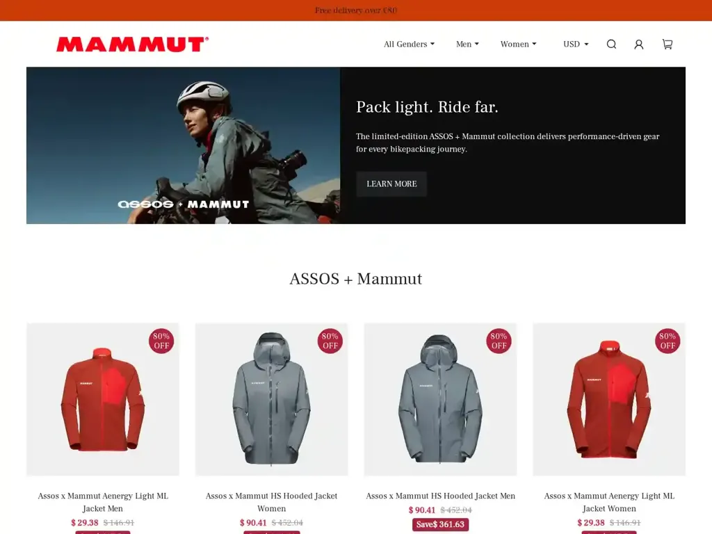 Screenshot of Mammutass.shop taken on Sunday the 4th of May 2025