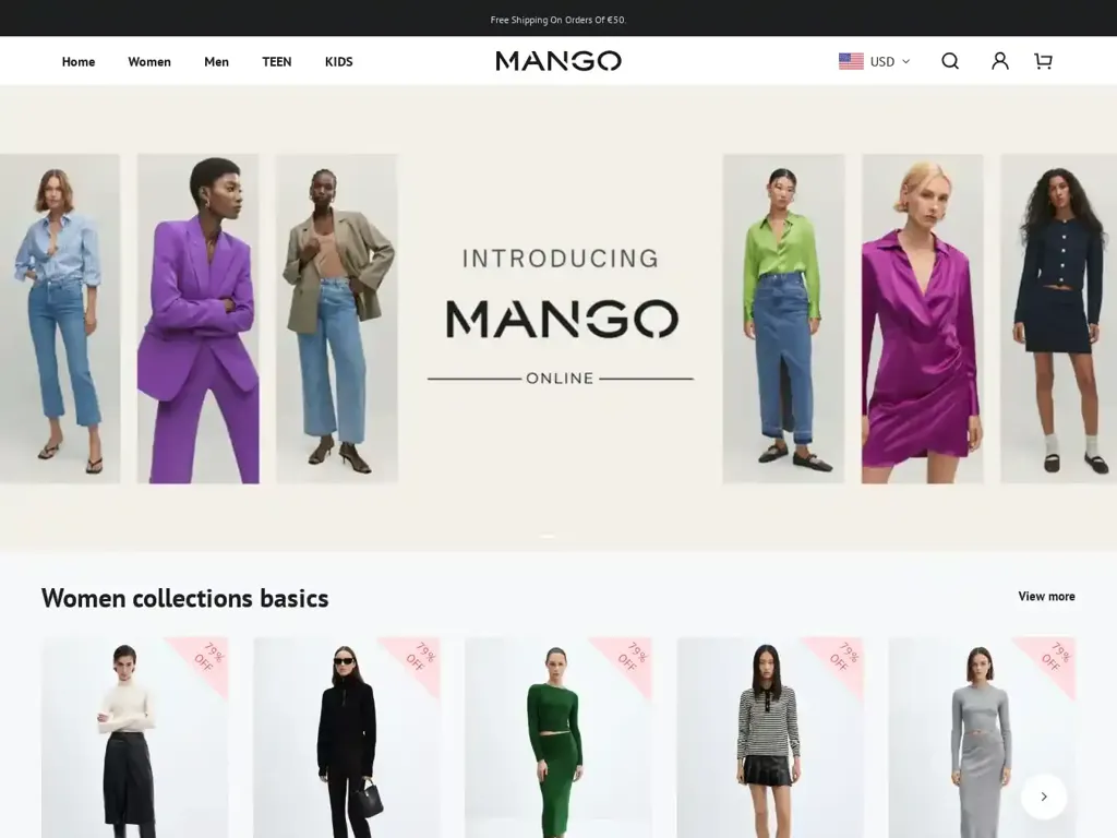 Screenshot of Mangovip.shop taken on Thursday the 18th of April 2024