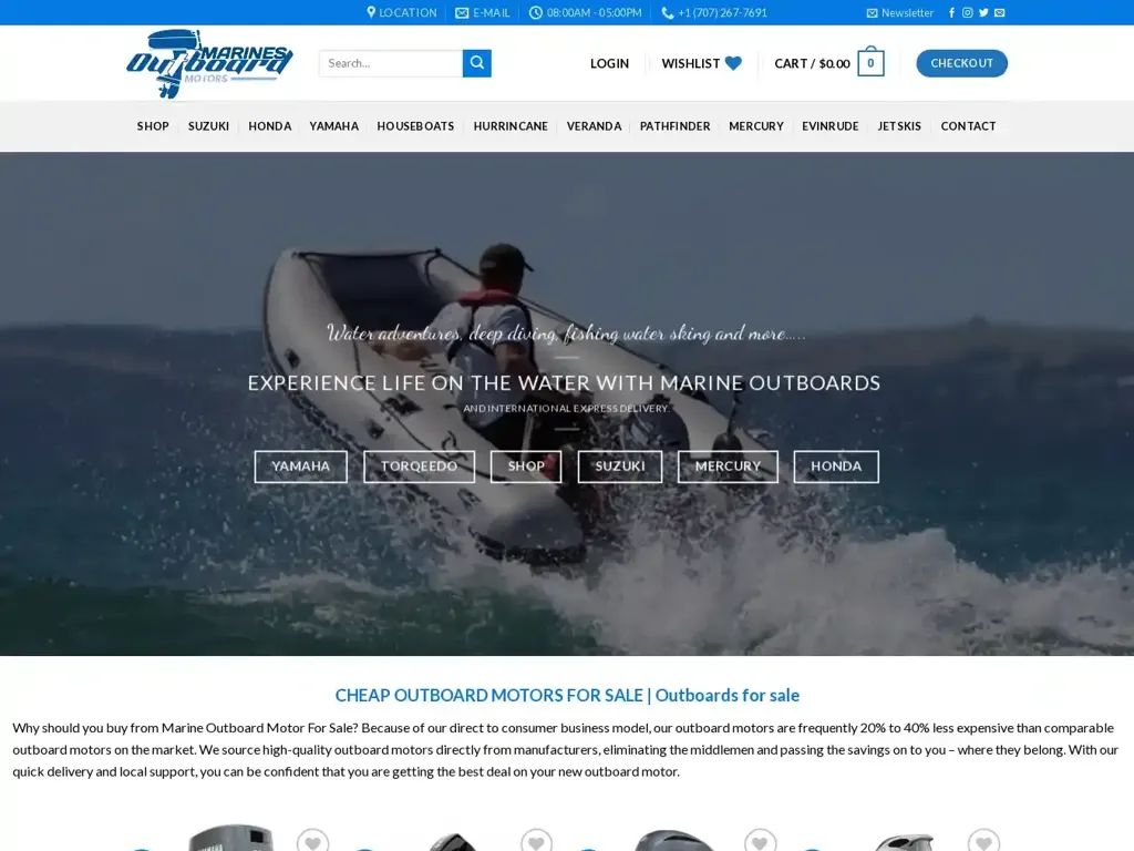 Screenshot of Marineoutboardsmotors.com taken on Sunday the 28th of April 2024