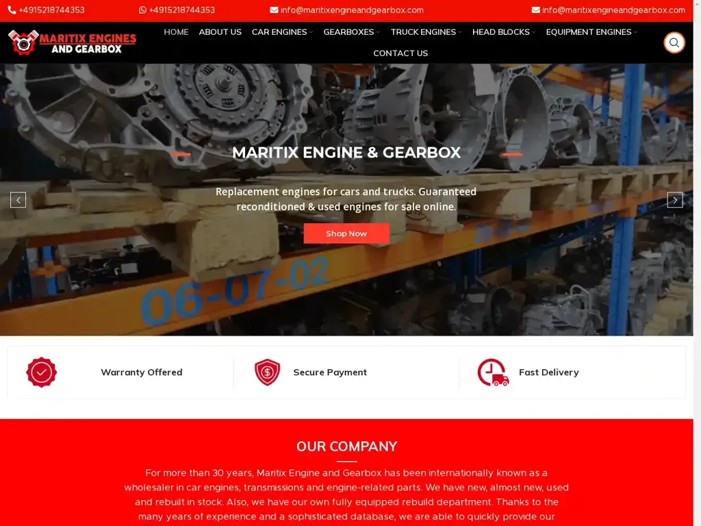 Screenshot of Maritixengineandgearbox.com taken on Saturday the 5th of April 2025