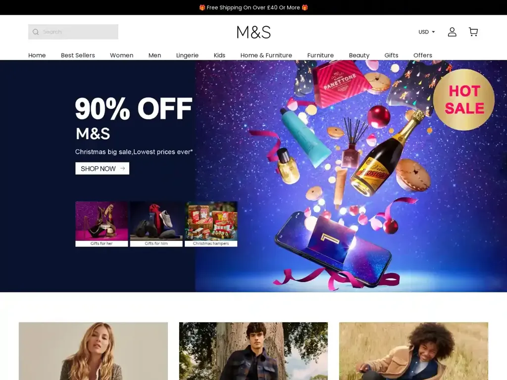 Screenshot of Marksandspencersaleshop.com taken on Tuesday the 30th of January 2024
