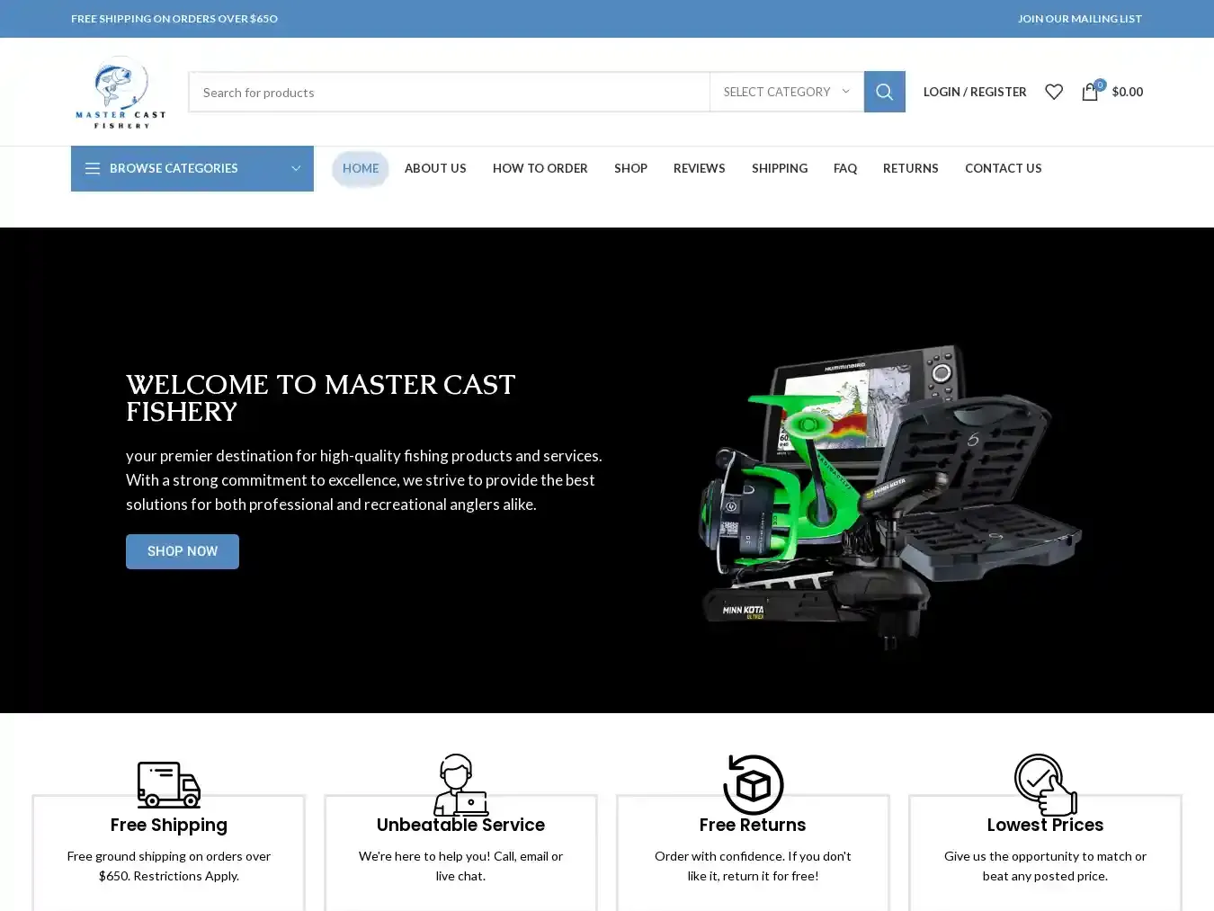 Mastercastfishery.com Fraudulent Sport website.