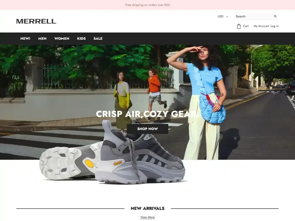 Screenshot of Merrellsvip.shop taken on Wednesday the 30th of October 2024