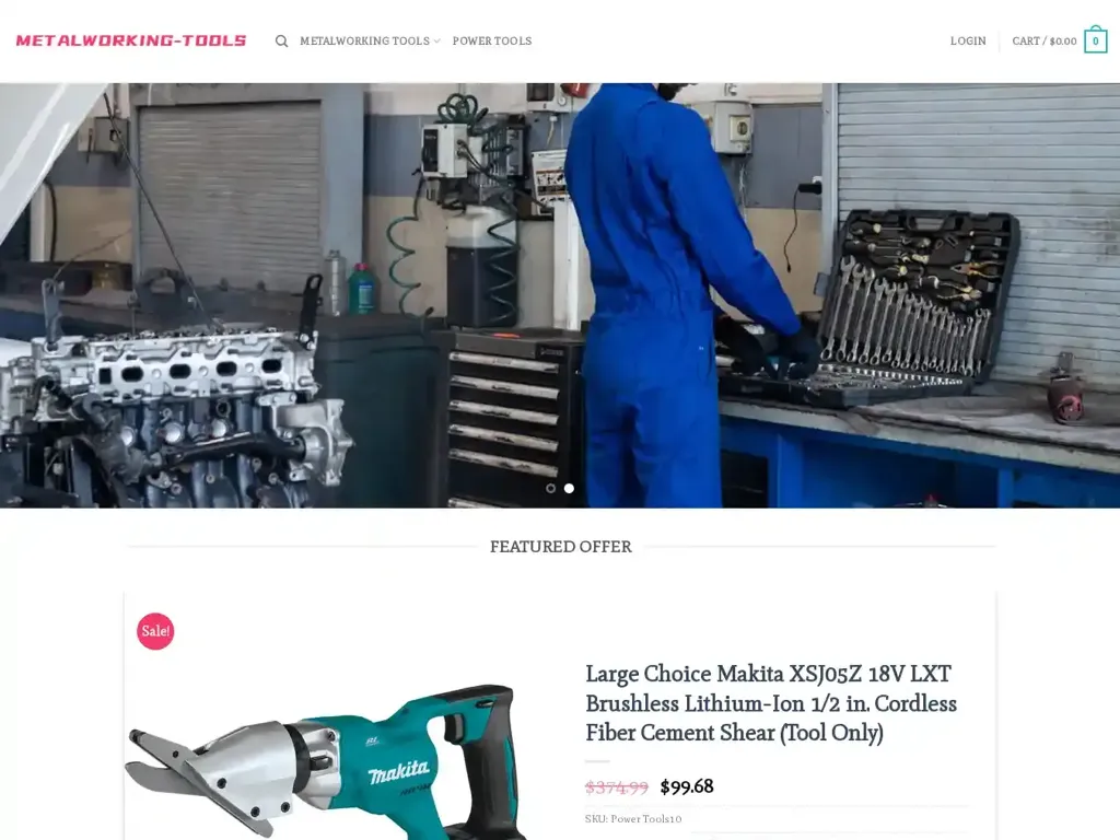 Screenshot of Metalworking-tools.com taken on Tuesday the 9th of January 2024