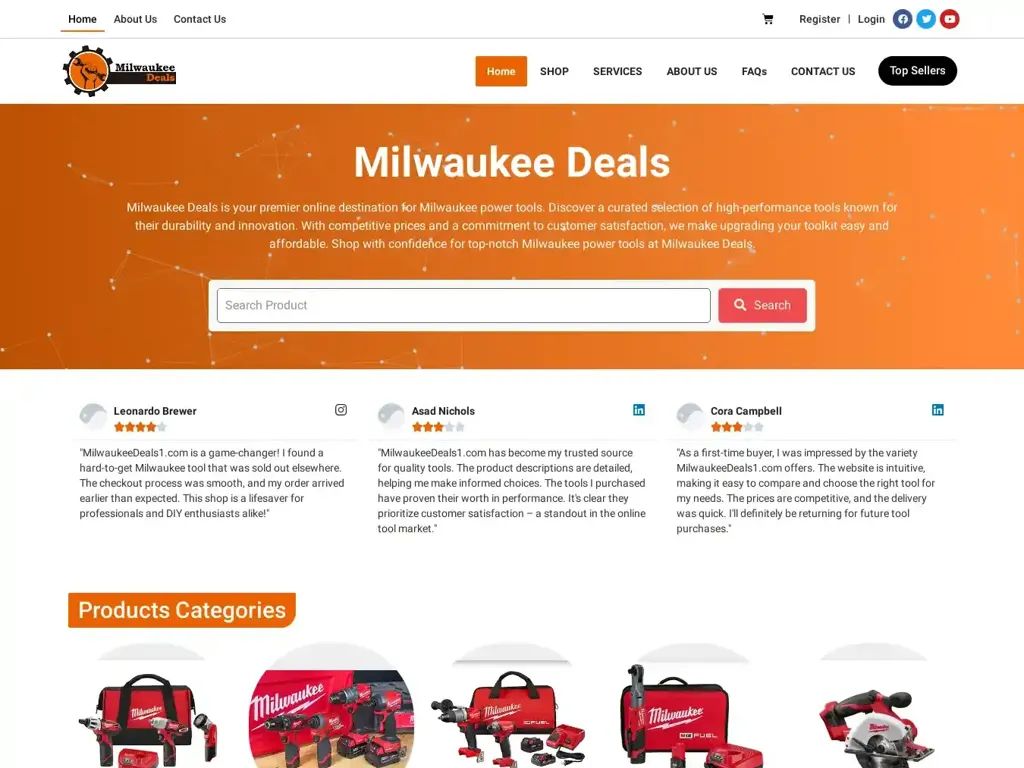 Screenshot of Milwaukeedeals1.com taken on Thursday the 4th of January 2024