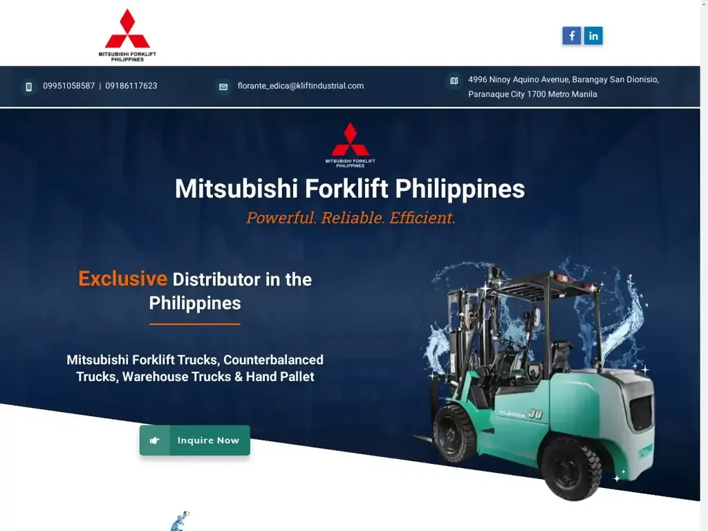 Screenshot of Mitsubishiforkliftphilippines.com taken on Saturday the 27th of July 2024