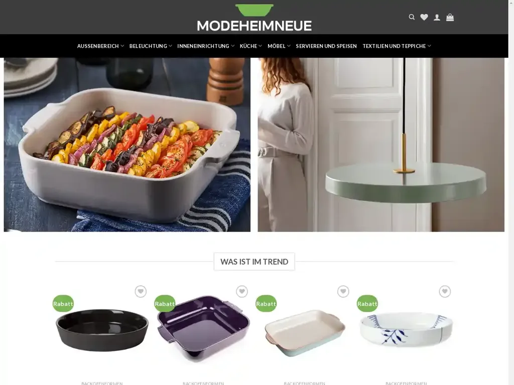 Screenshot of Modeheimneue.com taken on Wednesday the 26th of June 2024