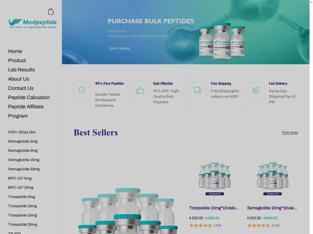 Screenshot of Modfitsupps.com taken on Tuesday the 15th of July 2025