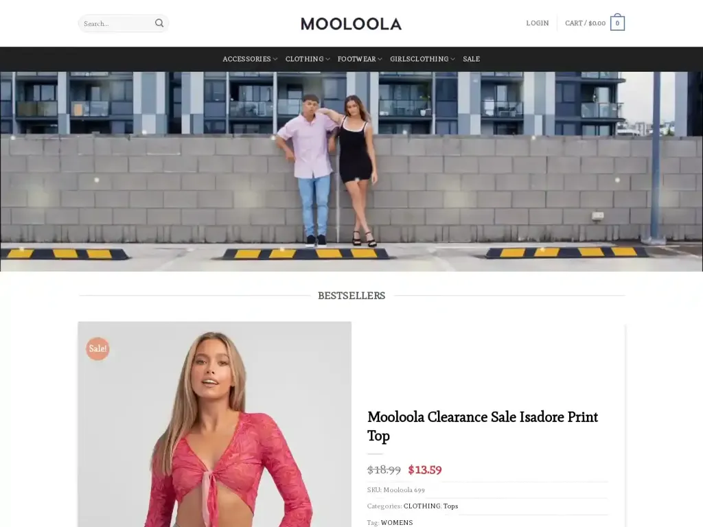 Screenshot of Moolooladiscount.com taken on Wednesday the 10th of January 2024