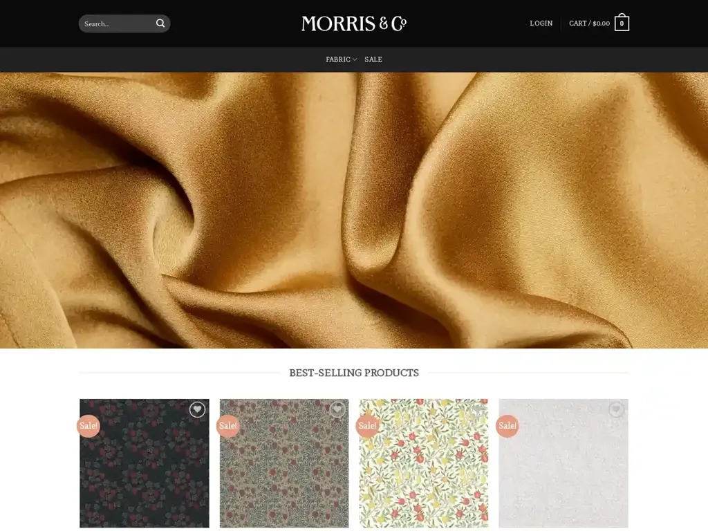 Screenshot of Morriscofabric.com taken on Tuesday the 9th of January 2024