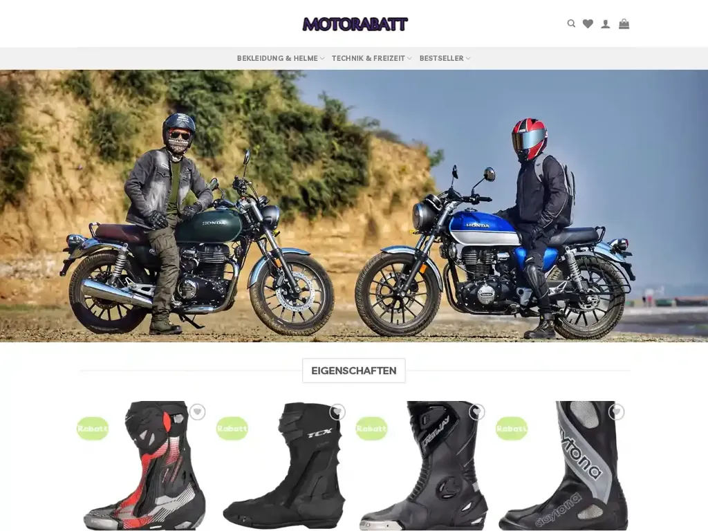 Screenshot of Motorabatt.com taken on Saturday the 27th of April 2024