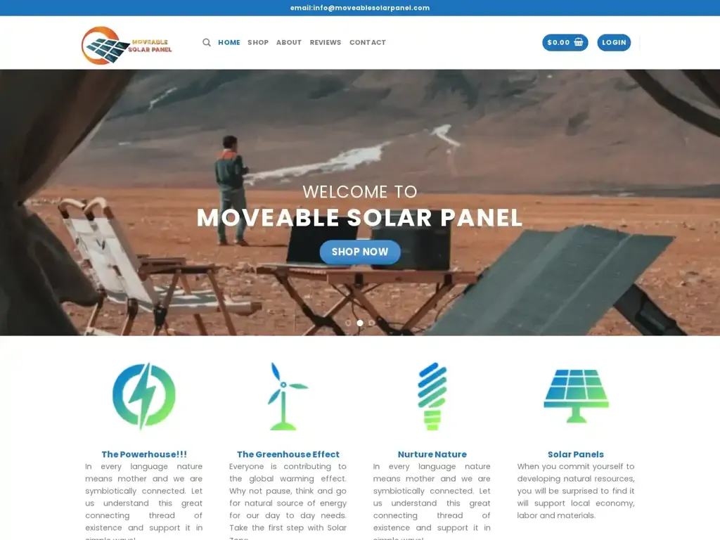 Screenshot of Moveablesolarpanel.com taken on Sunday the 25th of August 2024