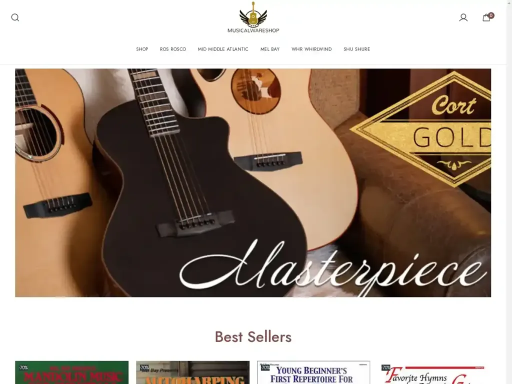 Screenshot of Musicalwareshop.com taken on Monday the 10th of June 2024