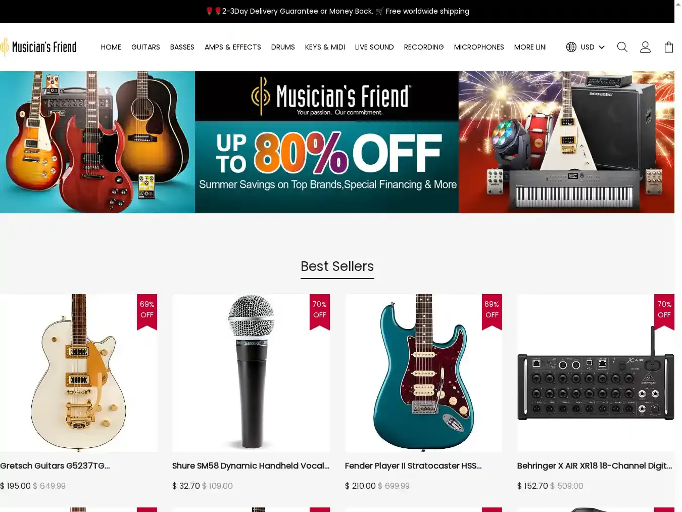 Musiciansfriendvipdeal.com Fraudulent Non-Delivery website.