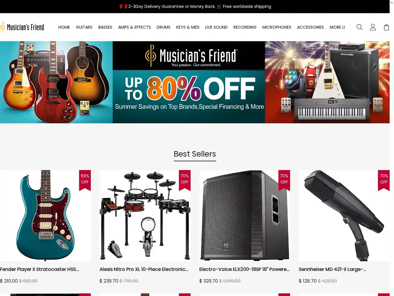 Musiciansfriendvipdeals.com Fraudulent Non-Delivery website.