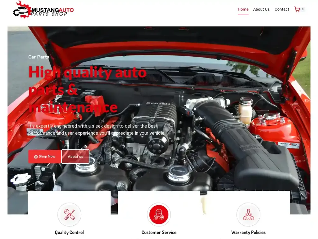 Screenshot of Mustangautopartsshop.com taken on Saturday the 28th of September 2024