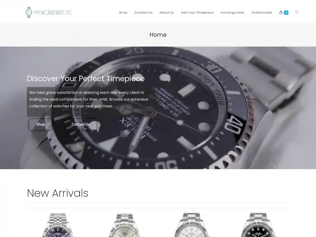 Screenshot of Myworldwatches.com taken on Monday the 19th of February 2024
