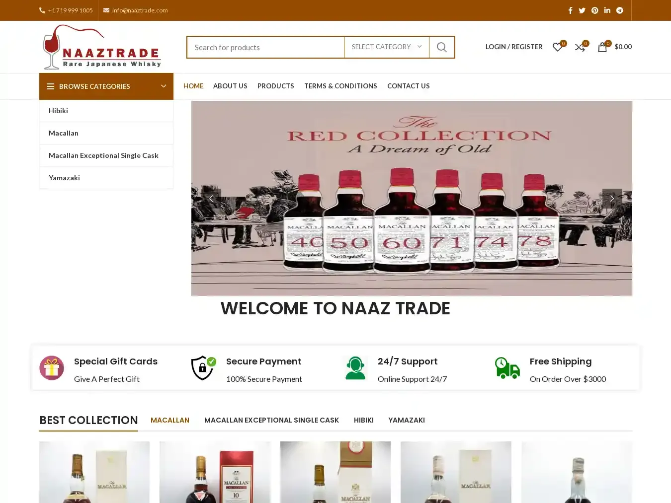 Naaztrade.com Fraudulent Whisky website.