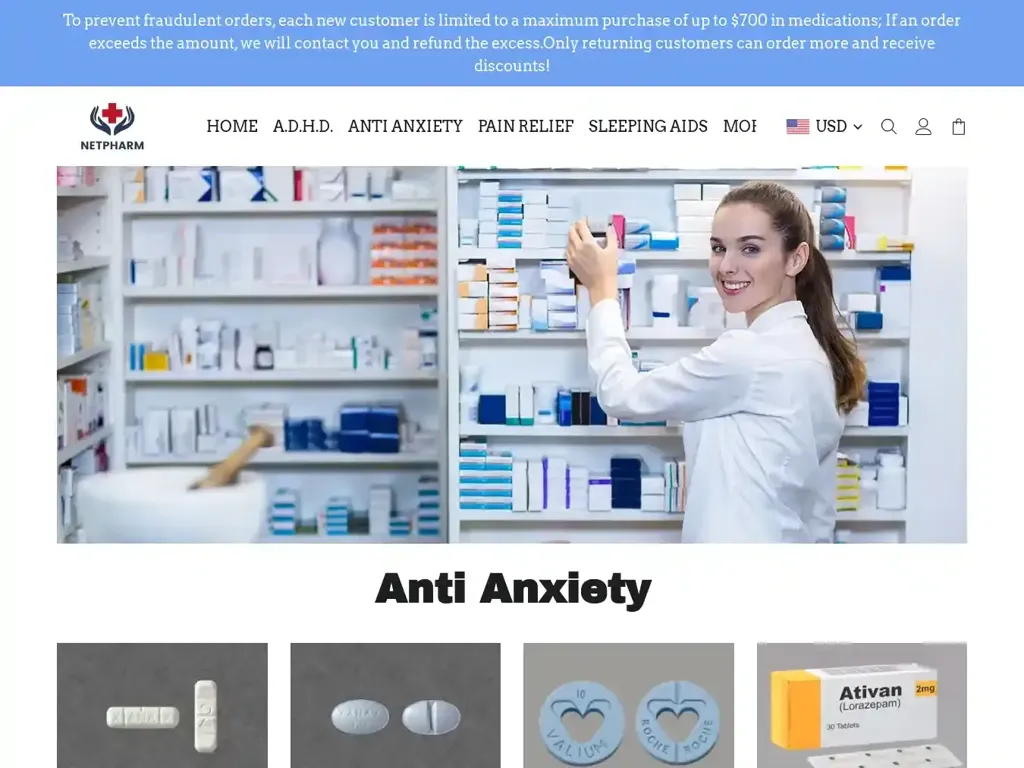 Screenshot of Netpharm.shop taken on Wednesday the 11th of September 2024