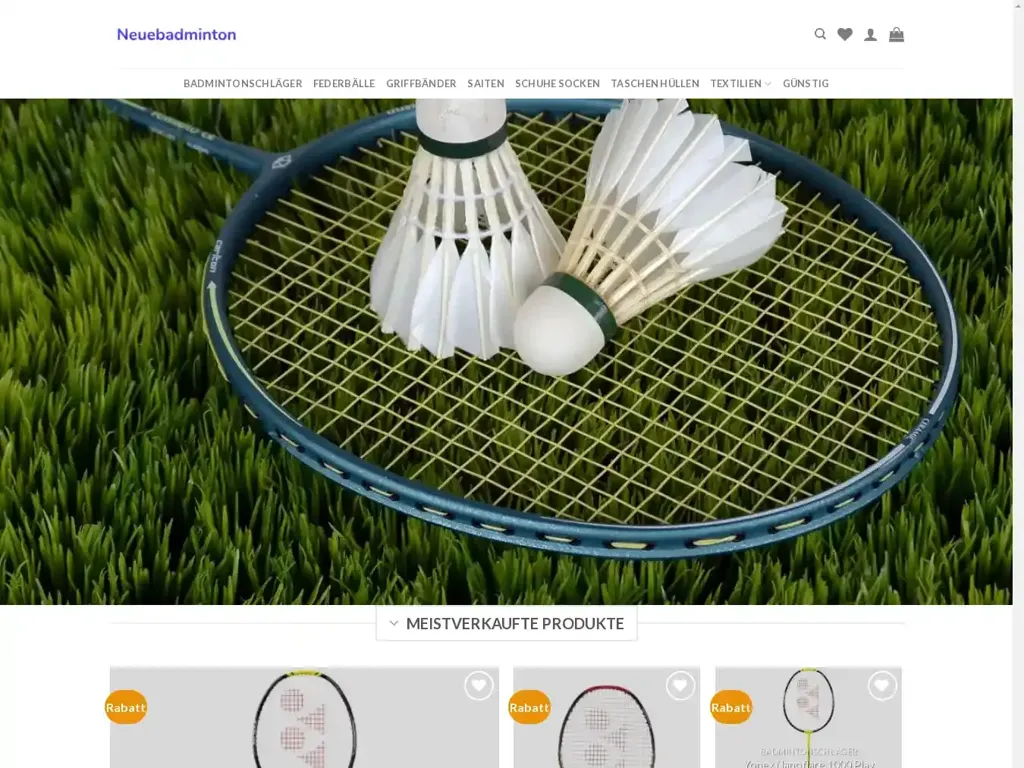 Screenshot of Neuebadminton.com taken on Wednesday the 26th of June 2024