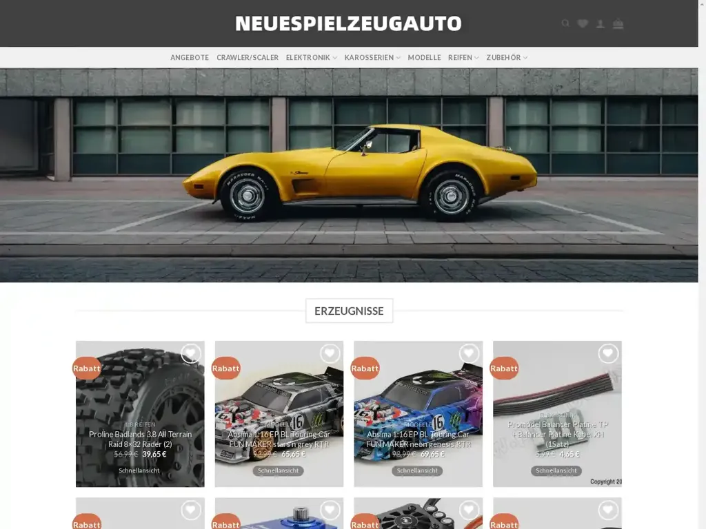 Screenshot of Neuespielzeugauto.com taken on Wednesday the 26th of June 2024