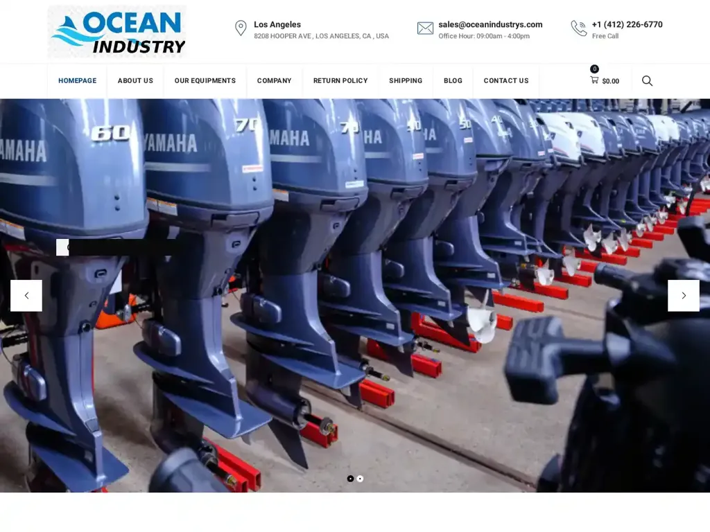 Screenshot of Oceanindustrys.com taken on Thursday the 4th of January 2024