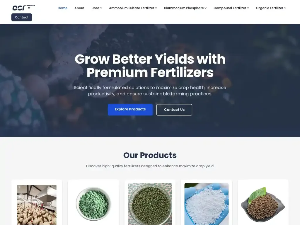Screenshot of Ocifertilizersbv.com taken on Monday the 9th of June 2025