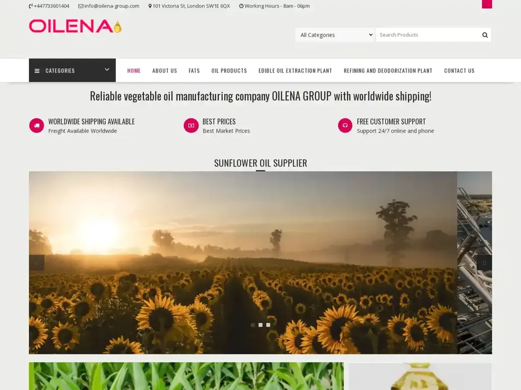 Screenshot of Oilena-group.com taken on Wednesday the 3rd of January 2024