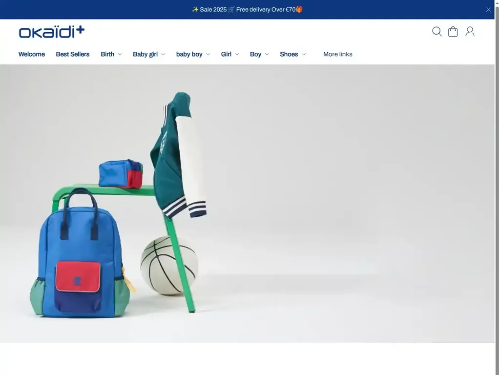 Screenshot of Okaidiofficial.com taken on Thursday the 4th of September 2025
