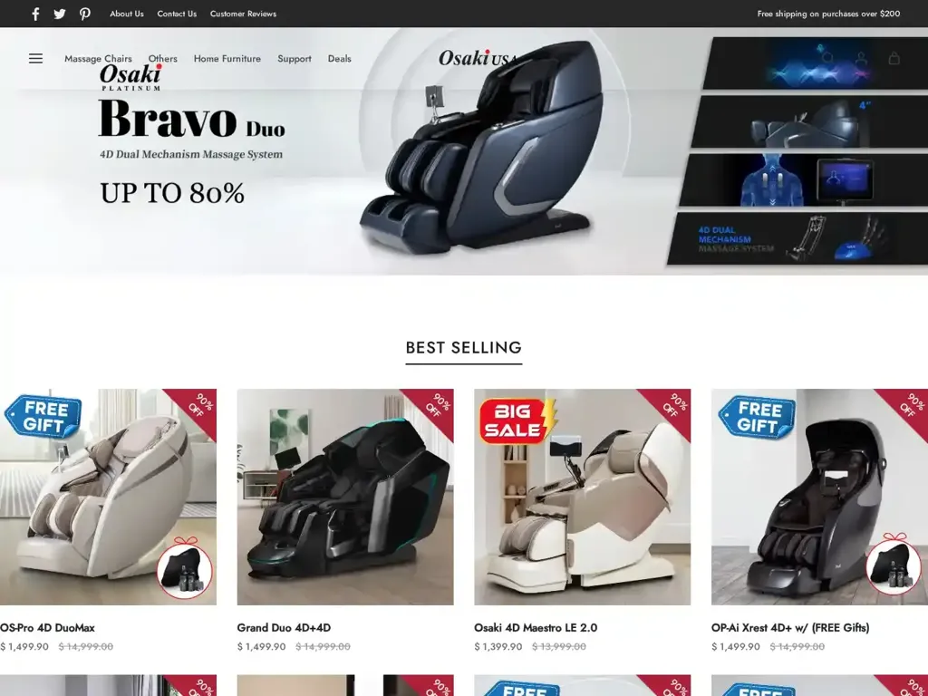 Screenshot of Osakyus.shop taken on Saturday the 19th of July 2025