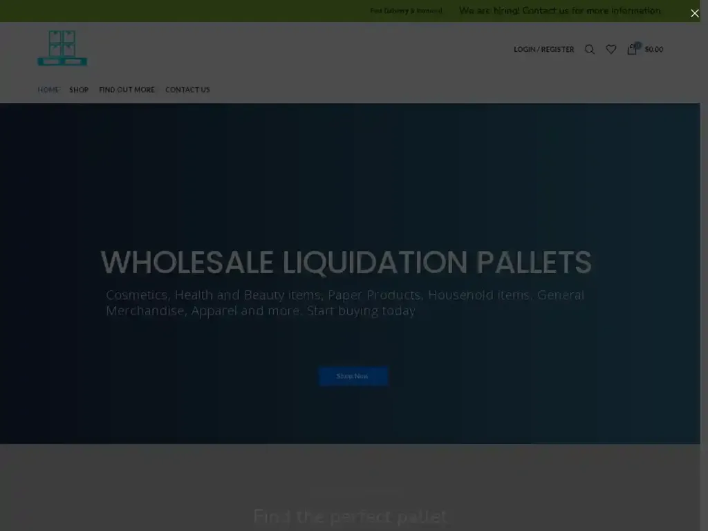 Screenshot of Palletsliquidation.com taken on Saturday the 30th of November 2024