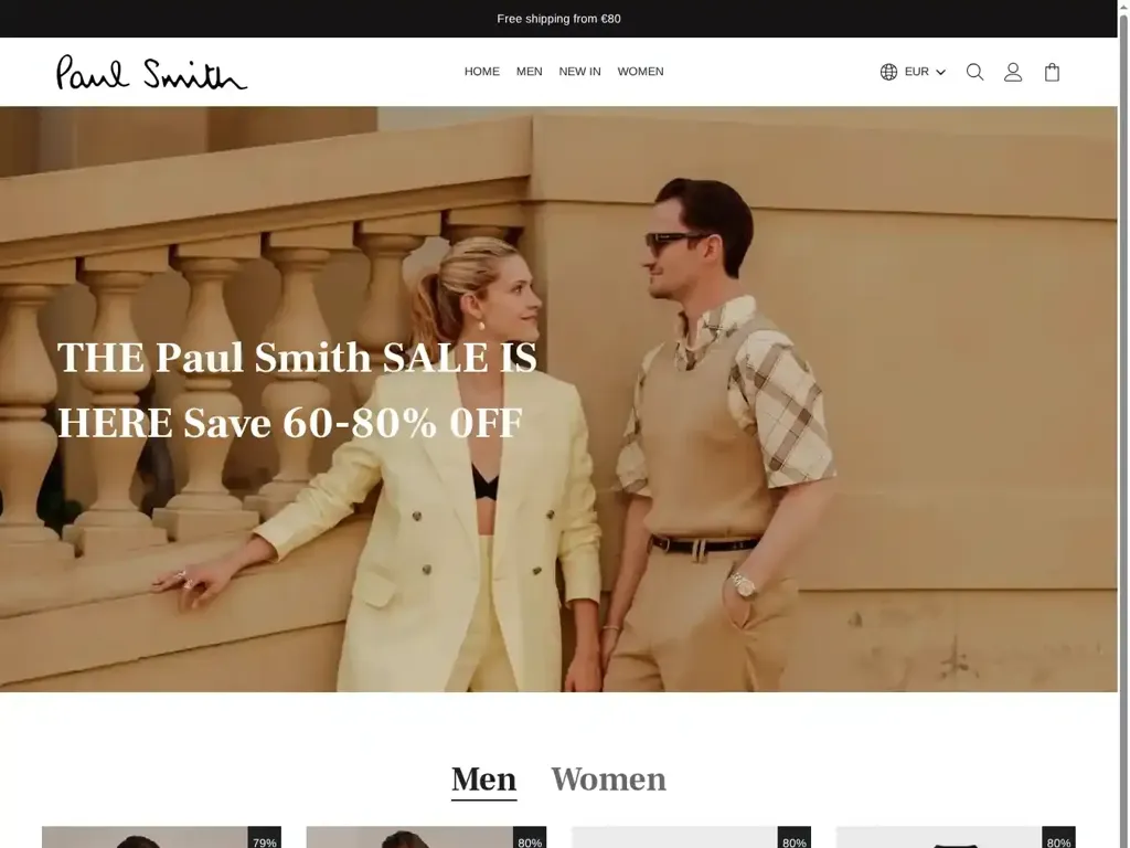 Screenshot of Paulsmithsale-eu.com taken on Tuesday the 15th of July 2025