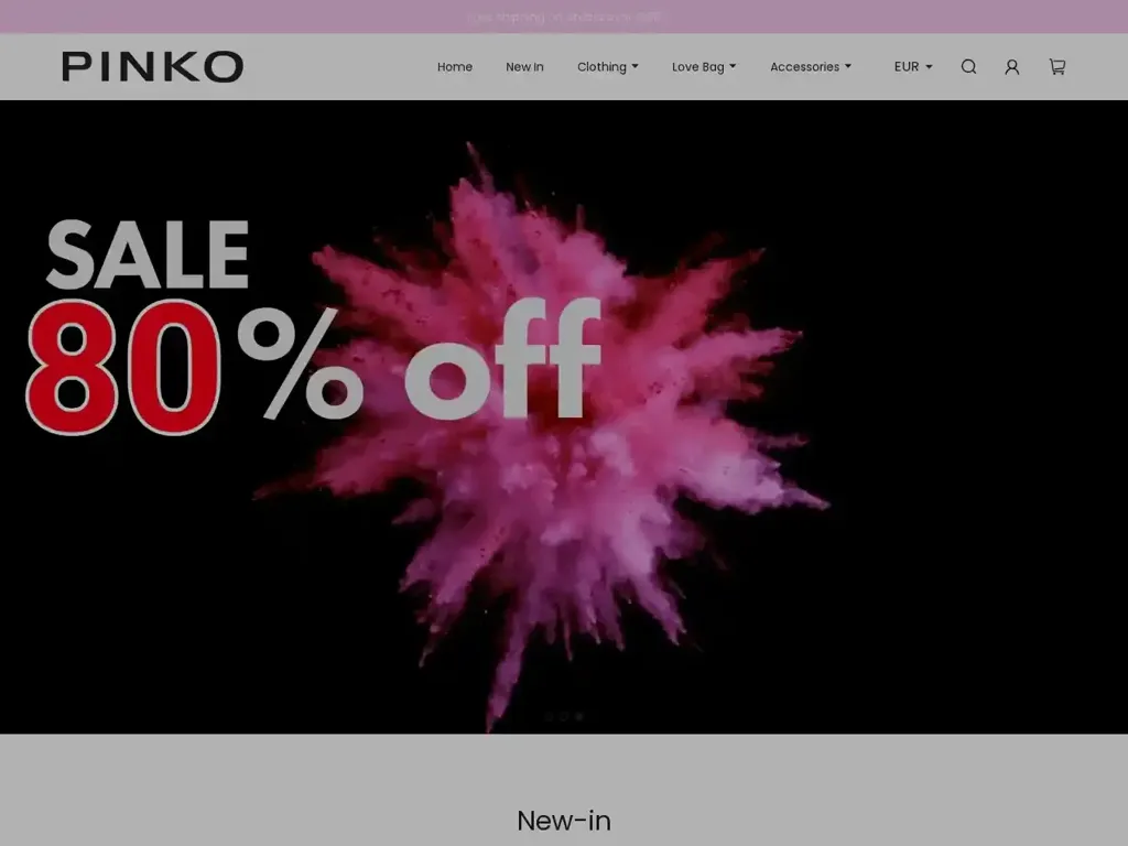 Screenshot of Pinko-eu.com taken on Saturday the 24th of February 2024