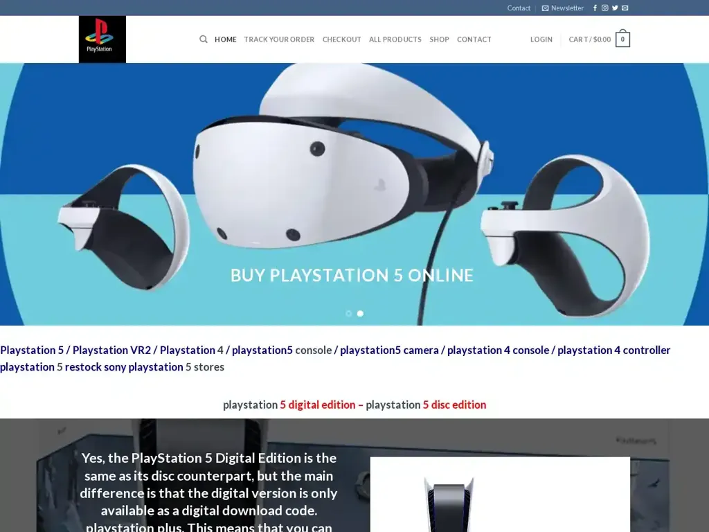 Screenshot of Playstation-5console.com taken on Wednesday the 3rd of January 2024