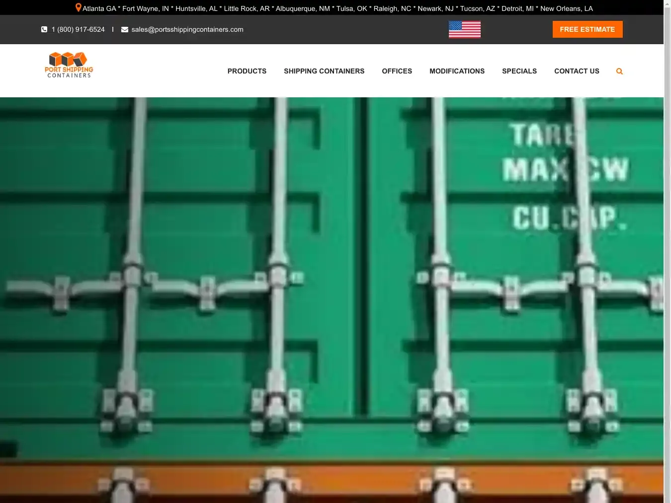 Portsshippingcontainers.com Fraudulent Container website.