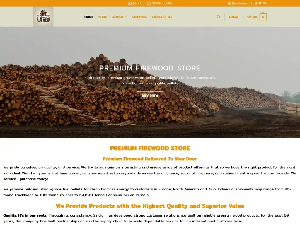 Screenshot of Premiumfirewoodstore.com taken on Thursday the 3rd of October 2024