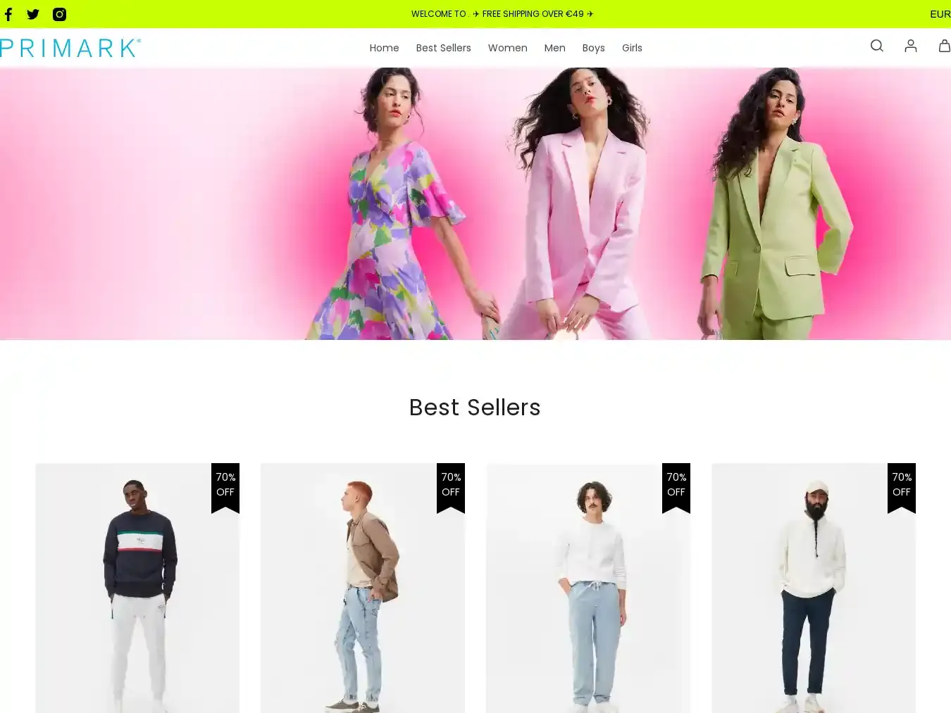 Primarkie.shop Fraudulent Fashion website.
