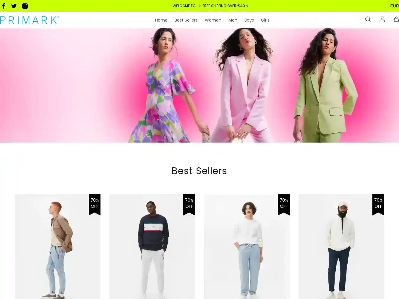 Primarkiesale.shop Fraudulent Fashion website.