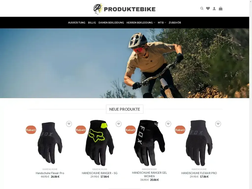 Screenshot of Produktebike.com taken on Wednesday the 26th of June 2024