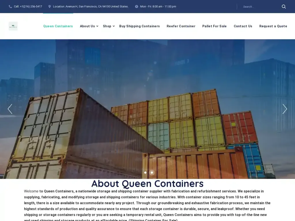 Screenshot of Queensshippingcontainers.com taken on Wednesday the 14th of August 2024