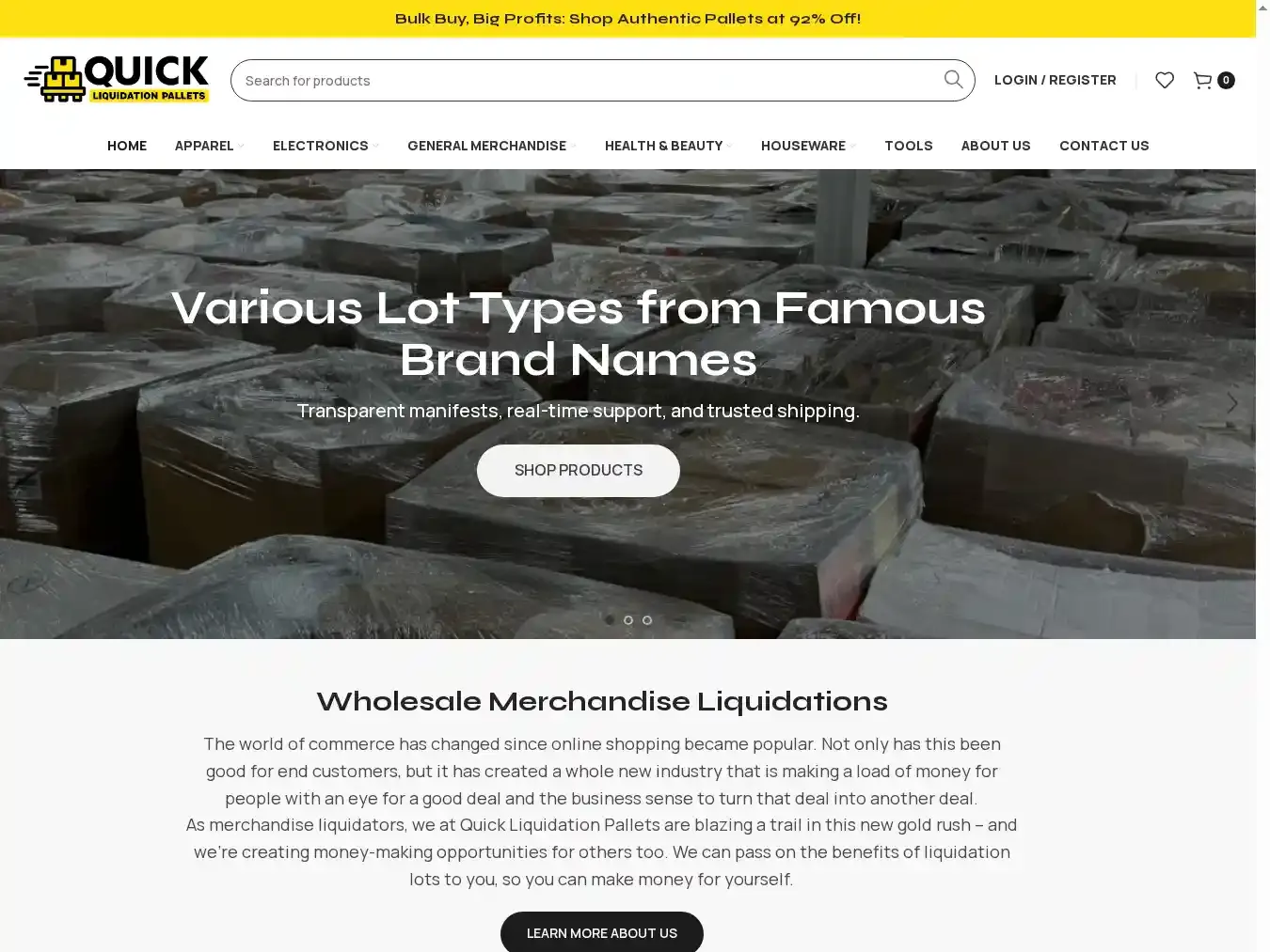 Quickliquidationpallets.com Fraudulent Liquidation website.