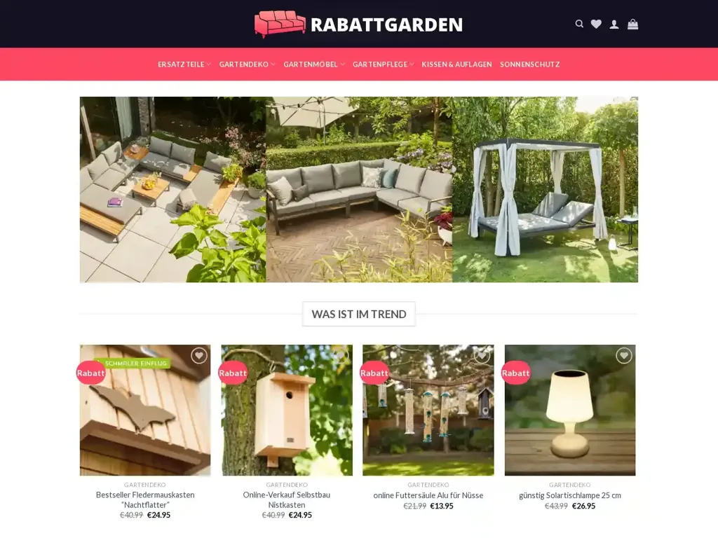 Screenshot of Rabattgarden.com taken on Wednesday the 26th of June 2024