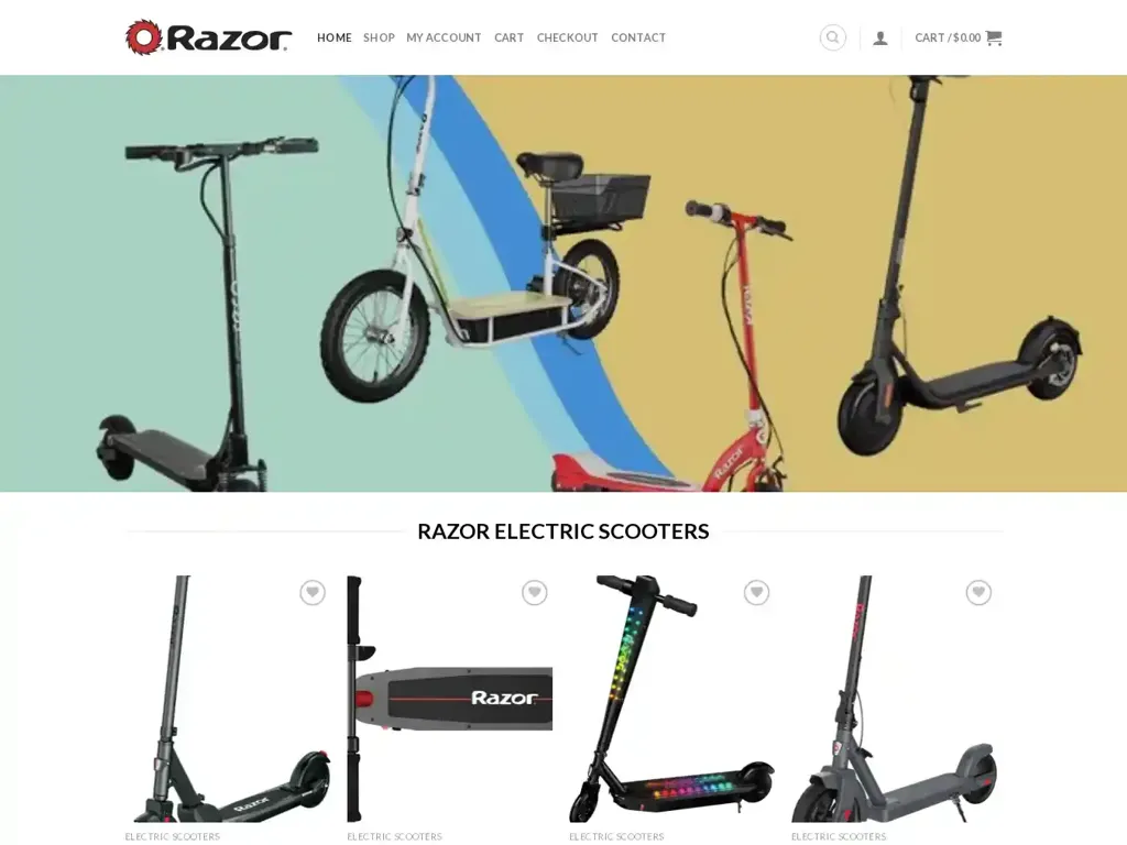 Screenshot of Razorscootershop.com taken on Friday the 26th of January 2024