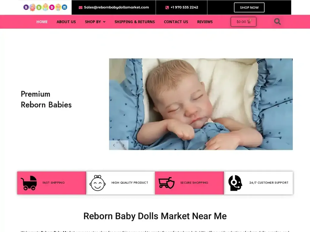 Screenshot of Rebornbabydollsmarket.com taken on Friday the 5th of April 2024